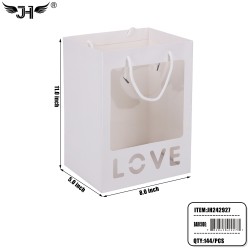 WINDOW OPEN GIFT BAG - #2 SIZE S WHITE LOVE 11