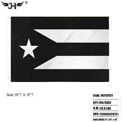 FLAG - 3FTX5FT PUERTO RICO BLACK 6DZ/2BX/12DZ/CS