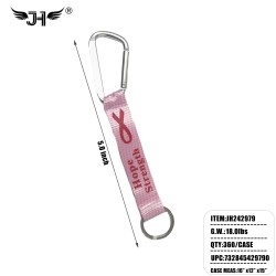 LANYARD KEY CHAIN - PINK RIBBON CARABINER 30DZ/CS