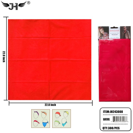BANDANA - SOLID RED COLOR 25DZ/CS
