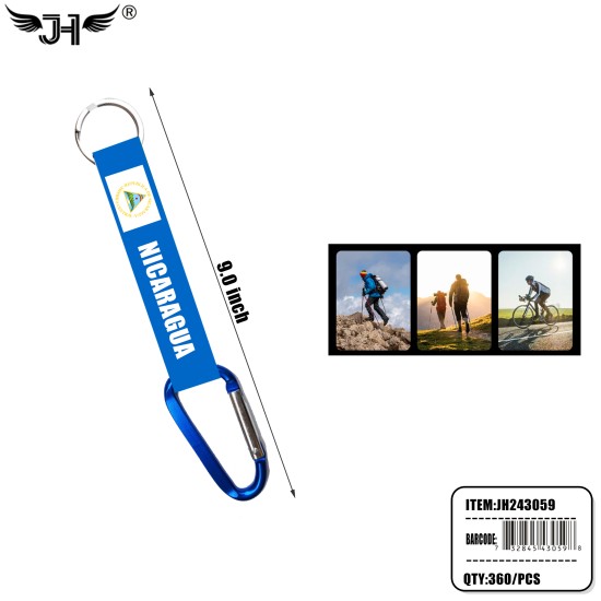COUNTRY LANYARD KEY CHAIN - NICARAGUA 30DZ/CS
