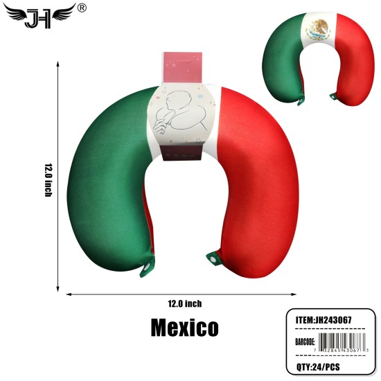 FLAG NECK PILLOW - MEXICO FLAG 24PC/CS