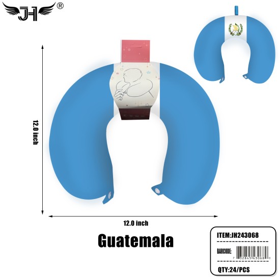 FLAG NECK PILLOW - GUATEMALA FLAG 24PC/CS