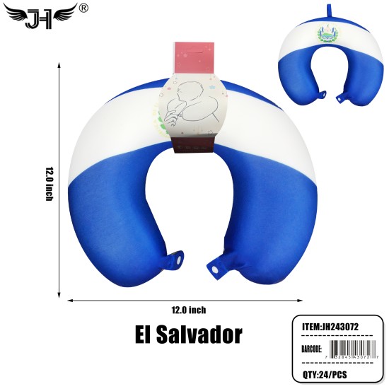 FLAG NECK PILLOW - EL SALVADOR FLAG 24PC/CS