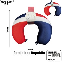 FLAG NECK PILLOW - DOMINICAN REPUBLIC FLAG 24PC/CS