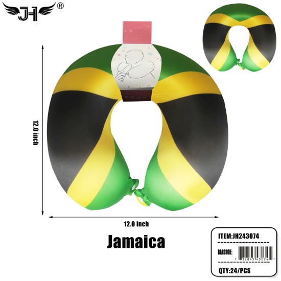 FLAG NECK PILLOW - JAMAICA FLAG 24PC/CS