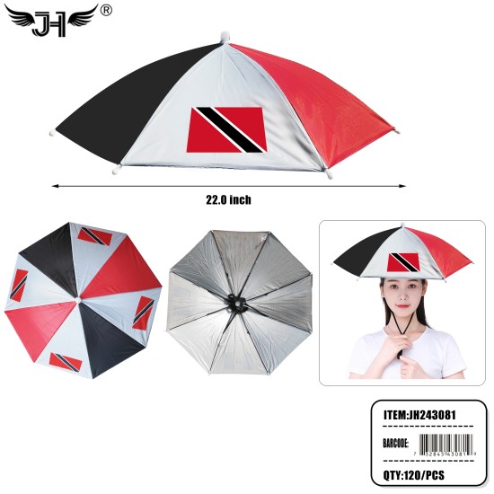 FLAG UMBRELLA HAT -  TRINIDAD &TOBAGO 19.6