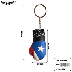 COUNTRY KEY CHAIN - PUERTO RICO BOXING GLOVE 25DZ/CS