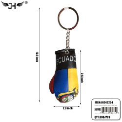 COUNTRY KEY CHAIN - ECUADOR BOXING GLOVE 25DZ/CS