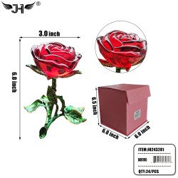 CRYSTAL - RED ROSE FLOWER 6