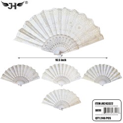HAND FAN - WHITE FLOWER 20DZ/CS