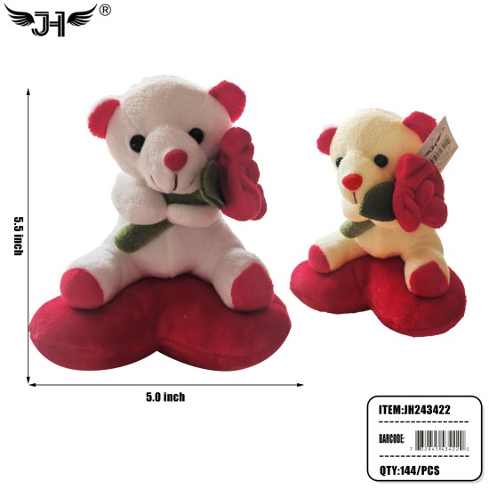 #1 TEDDY BEAR SIT ON HEART 5.5