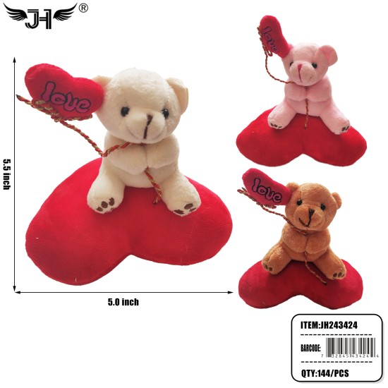 #1 TEDDY BEAR SIT ON HEART 3 COLOR 5.5