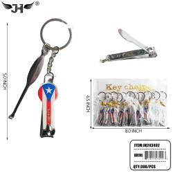 COUNTRY KEYCHAIN -  EAR PICK&NAIL CLIPPER PUERTO RICO 25DZ/CS
