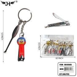 COUNTRY KEYCHAIN - EAR PICK&NAIL CLIPPER HAITI 25DZ/CS