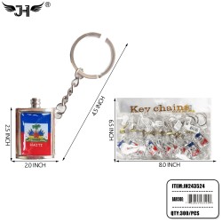 COUNTRY KEY CHAIN - HAITI BOTTLE DESIGN 25DZ/CS