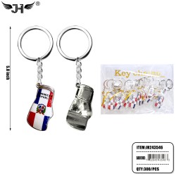 FLAG KEYCHAIN - BOXING GLOVES DOMINICAN REPUBLIC 25DZ/CS