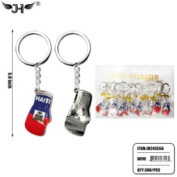 COUNTRY KEY CHAIN - HAITI BOXING GLOVE 25DZ/CS