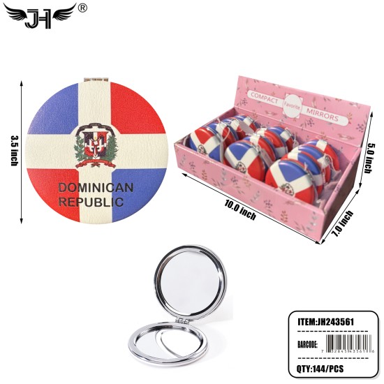 FLAG MIRROR - DOMINICAN REPUBLIC 12DZ/CS