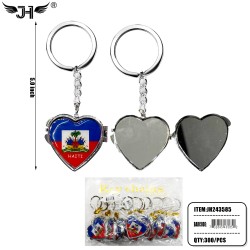 FLAG KEYCHAIN - HAITI MIRROR 25DZ/CS