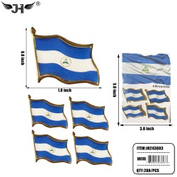FLAG PIN - NICARAGUA PIN (4CT) 24DZ/CS