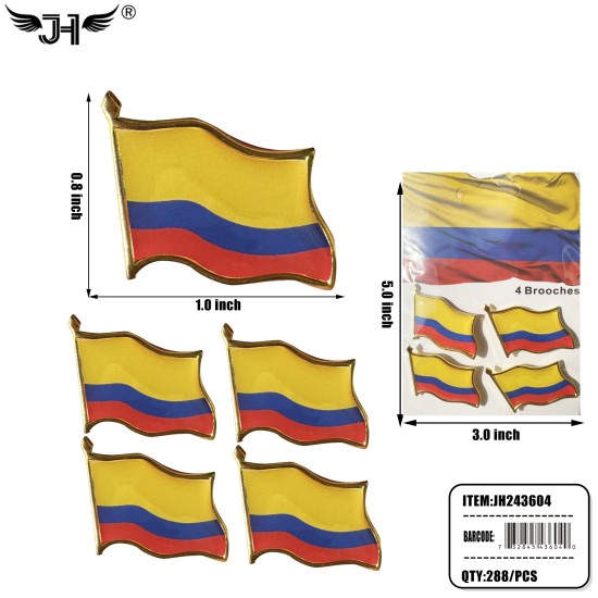 FLAG PIN - COLOMBIA (4CT) 24DZ/CS