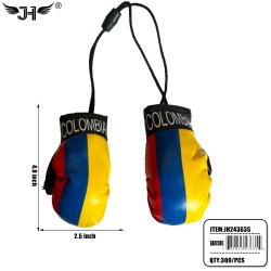 FLAG HANGING BOXING GLOVES - COLOMBIA (6PC) 50PK/CS