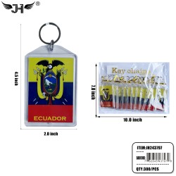 COUNTRY KEY CHAIN - ECUADOR PICTURE FRAME TAG 25DZ/CS