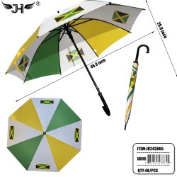 FLAG UMBRELLA - J HANDLE LONG JAMAICA 12PC/4BX/48PC/CS