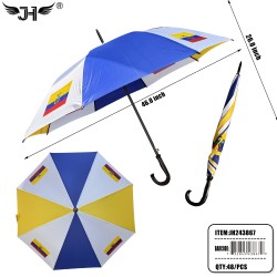 FLAG UMBRELLA - J HANDLE LONG ECUADOR 12PC/4BX/48PC/CS