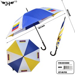 FLAG UMBRELLA - J HANDLE LONG VENEZUELA 12PC4BX/48PC/CS