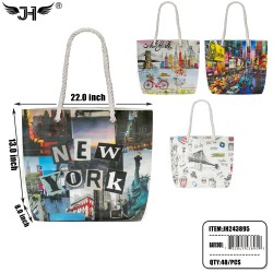 COUNTRY BEACH BAG - NEW YORK 4 COLOR ASSORT 22