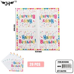 NAPKIN - HAPPY BIRTHDAY 20CT (12PK) 12DZ/CS