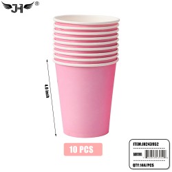 CUP - 10CT 9OZ PAPER PINK (12PK) 12DZ/CS