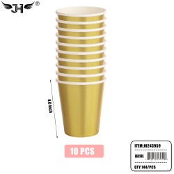 CUP - 10CT 9OZ PAPER GOLD (12PK) 12DZ/CS
