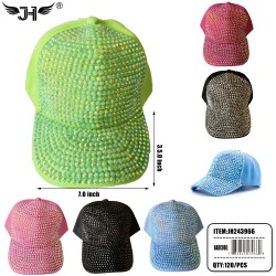 BASEBALL CAP - RHINE STONE ASST COLOR 10DZ/CS