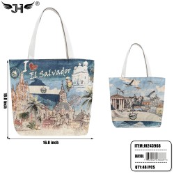FLAG BEACH BAG - TOTE EL SALVADOR  2 COLOR MIX 4DZ/CS