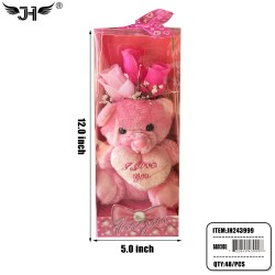 MOTHERS DAY GIFT SET -  TEDDY BEAR & ROSE 4DZ/CS