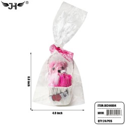 GIFT SET -  TEDDY BEAR & ROSE BASKET 24PC/CS