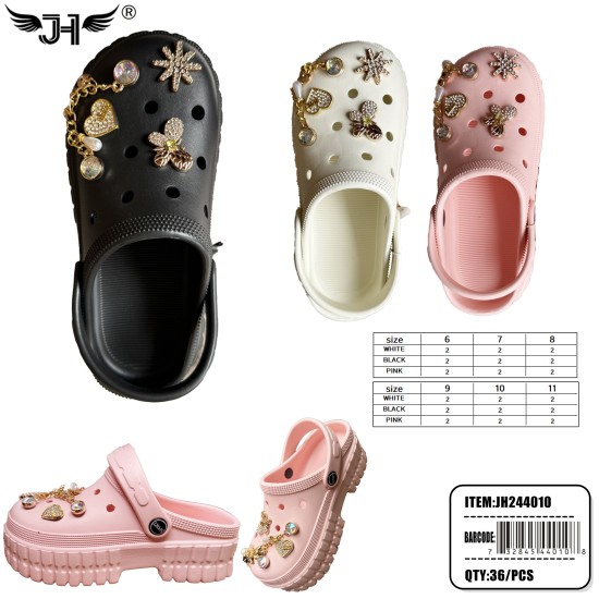 CLOG GARDEN SHOES - WOMEN SHOES 3 COLORS 12PC/3BG/36PC/CS