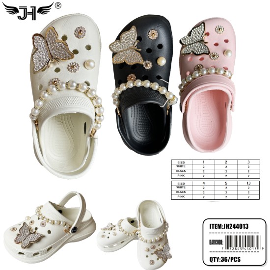 CLOGS SLIPPER - KIDS WATER SHOES 3 COLORS 36PC/CS