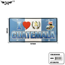 COUNTRY MAGNET - I LOVE GUATEMALA PLATE 3x6 25DZ/CS