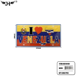 COUNTRY MAGNET - I LOVE VENEZUELA PLATE2x4 25DZ/CS