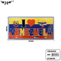 COUNTRY MAGNET - I LOVE VENEZUELA PLATE3x6 25DZ/CS
