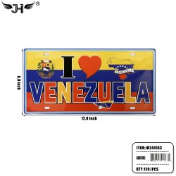 LICENSE MAGNET CTRY - I LOVE VENEZUELA 6x12 10DZ/CS