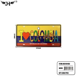 COUNTRY MAGNET - I LOVE COLOMBIA PLATE 2x4 25DZ/CS
