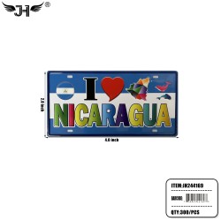 COUNTRY MAGNET - I LOVE NICARAGUA PLATE 2x4 25DZ/CS