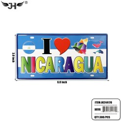 COUNTRY MAGNET - I LOVE NICARAGUA PLATE 3x6 25DZ/CS
