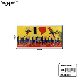 COUNTRY MAGNET - I LOVE ECUADOR PLATE 2x4 25DZ/CS