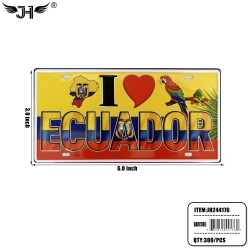COUNTRY MAGNET - I LOVE ECUADOR PLATE3x6 25DZ/CS